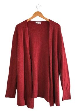 Madewell | Burnt red rust slouchy long open cardigan sweater